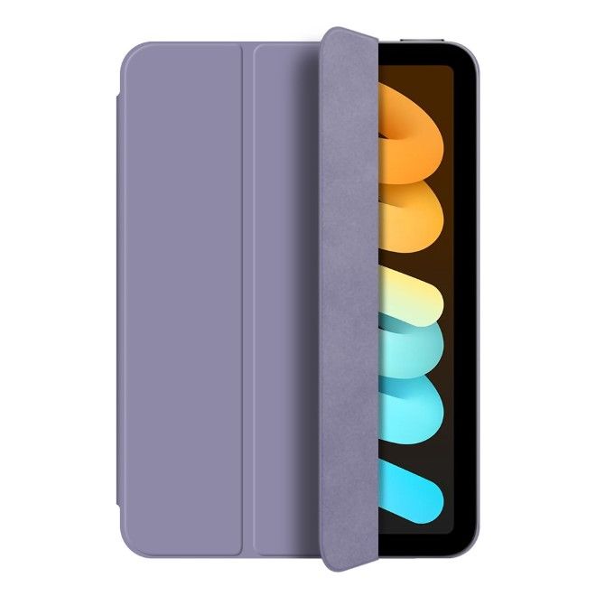 iPad mini 7 (2024) / mini 6 (2021) Leder Hülle - dreifach faltbar - purpur