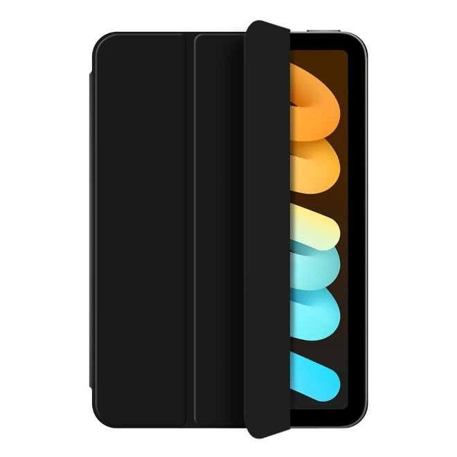 iPad mini 7 (2024) / mini 6 (2021) Leder Hülle - dreifach faltbar - schwarz