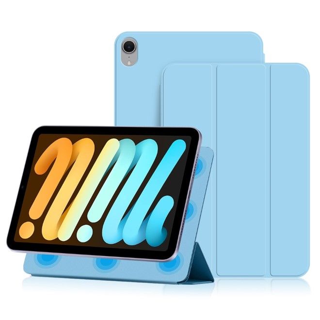 iPad mini 7 (2024) / mini 6 (2021) Leder Hülle - dreifach faltbar - blau