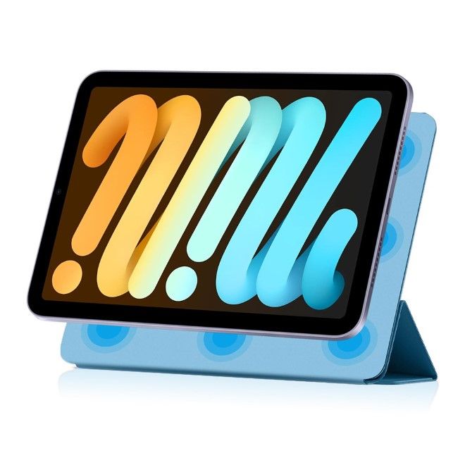 iPad mini 7 (2024) / mini 6 (2021) Leder Hülle - dreifach faltbar - blau
