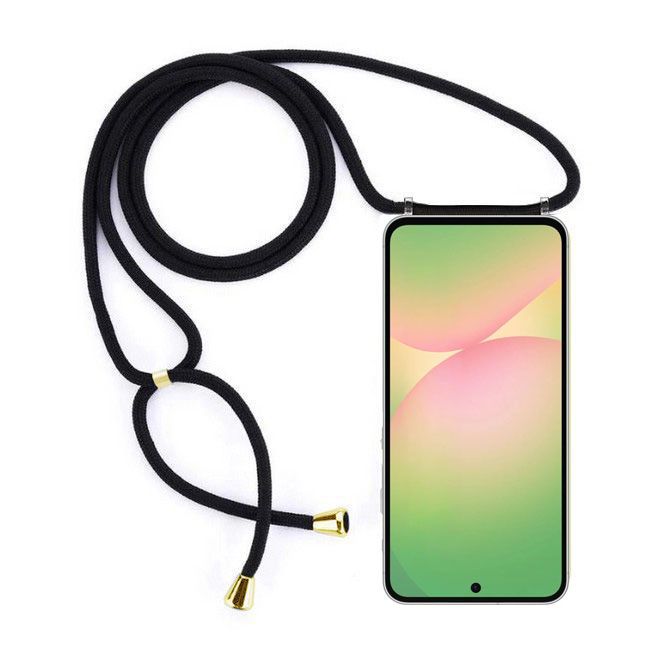 Samsung Galaxy A56 Handykette - Necklace TPU Hülle zum Umhängen - Elegance Series - transparent/schwarz
