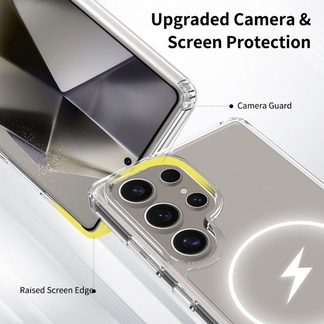 Samsung Galaxy S25 Ultra Hülle (PC / TPU Case) - Polycarbonat Rückseite + TPU Ränder - MagPureProtect Series - transparent