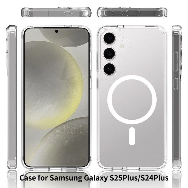 Samsung Galaxy S25+ Hülle (PC / TPU Case) - Polycarbonat Rückseite + TPU Ränder - MagPureProtect Series - transparent