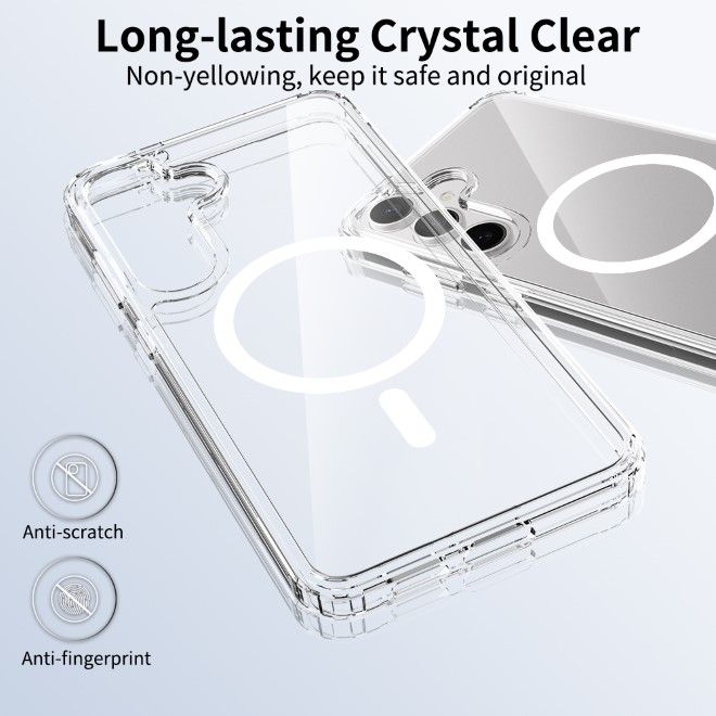 Samsung Galaxy S25+ Hülle (PC / TPU Case) - Polycarbonat Rückseite + TPU Ränder - MagPureProtect Series - transparent