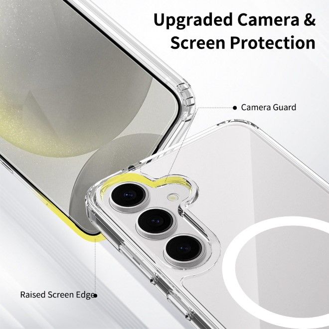 Samsung Galaxy S25+ Hülle (PC / TPU Case) - Polycarbonat Rückseite + TPU Ränder - MagPureProtect Series - transparent