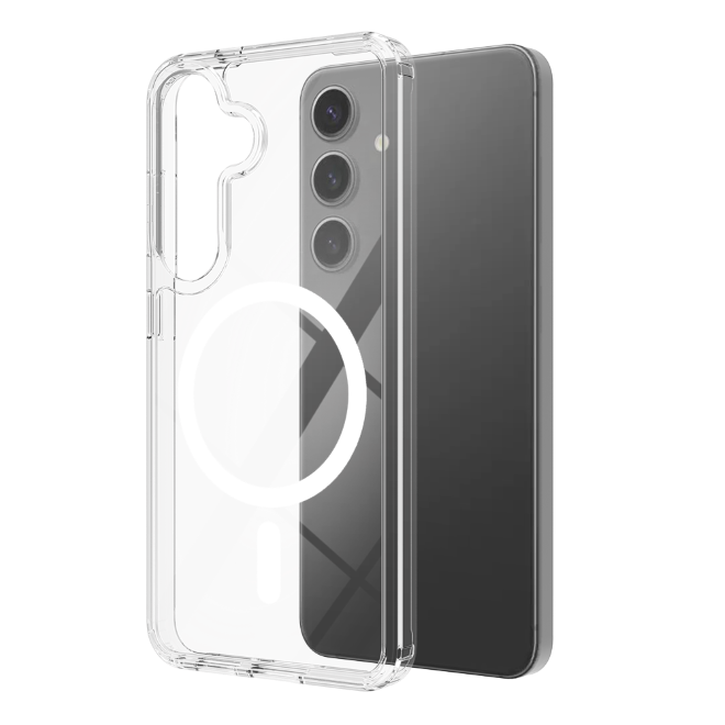 Samsung Galaxy S25 Hülle (PC / TPU Case) - Polycarbonat Rückseite + TPU Ränder - MagPureProtect Series - transparent