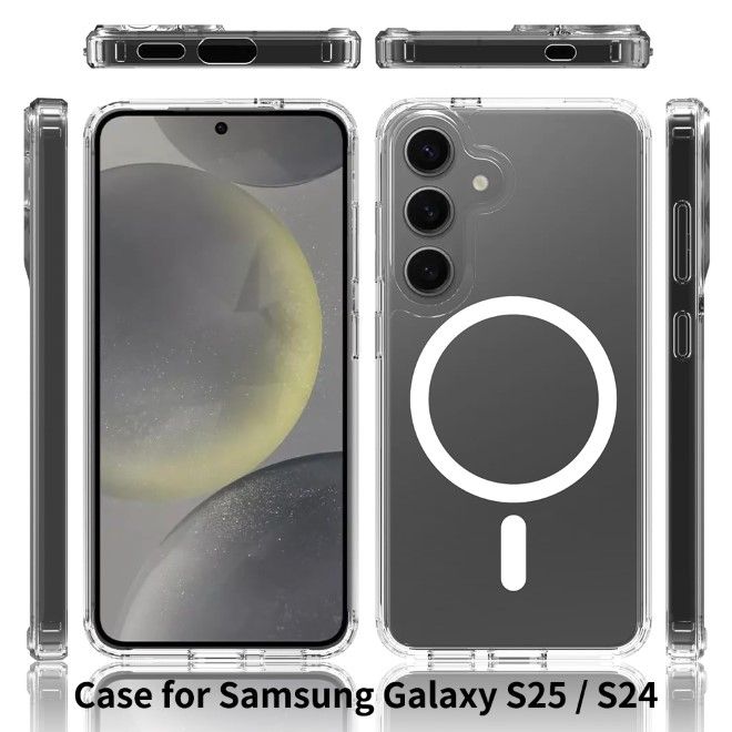 Samsung Galaxy S25 Hülle (PC / TPU Case) - Polycarbonat Rückseite + TPU Ränder - MagPureProtect Series - transparent