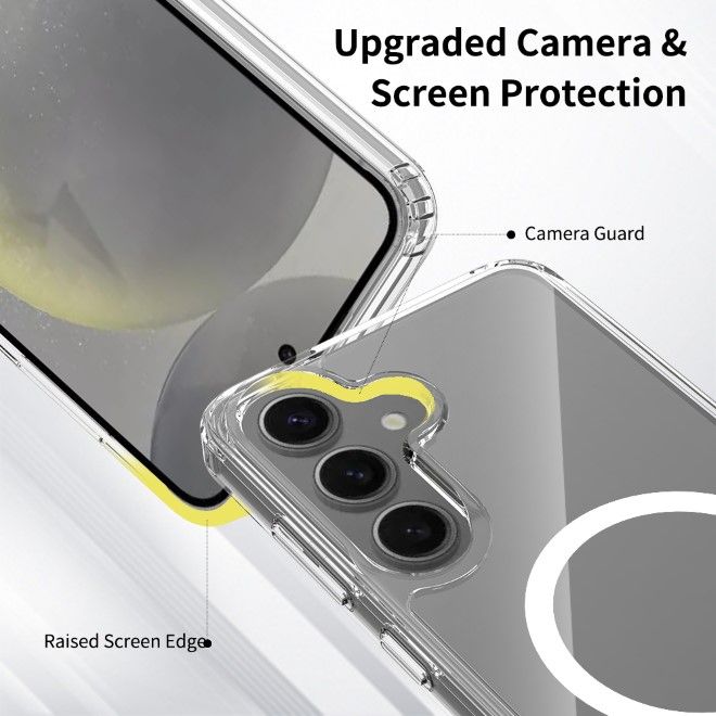 Samsung Galaxy S25 Hülle (PC / TPU Case) - Polycarbonat Rückseite + TPU Ränder - MagPureProtect Series - transparent