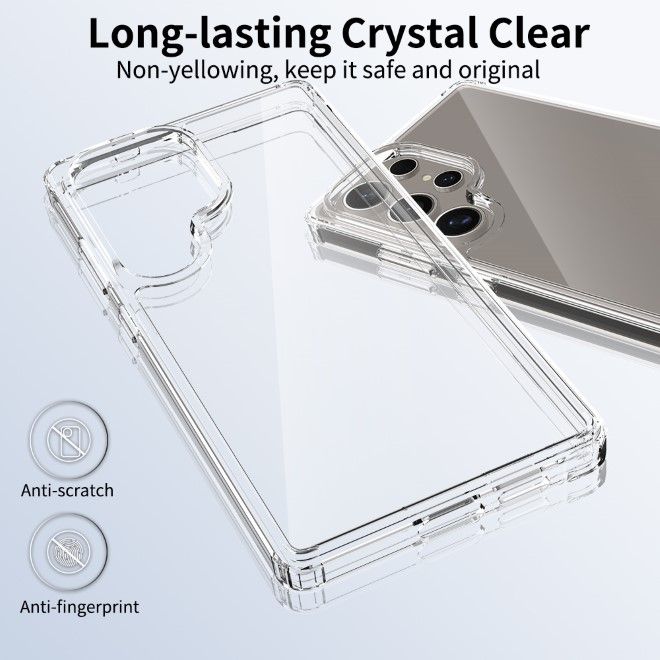 Samsung Galaxy S25 Ultra Hülle (PC / TPU Case) - Polycarbonat Rückseite + TPU Ränder - PureProtect Series - transparent