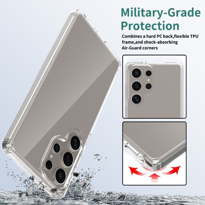 Samsung Galaxy S25 Ultra Hülle (PC / TPU Case) - Polycarbonat Rückseite + TPU Ränder - PureProtect Series - transparent