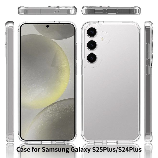 Samsung Galaxy S25+ Hülle (PC / TPU Case) - Polycarbonat Rückseite + TPU Ränder - PureProtect Series - transparent