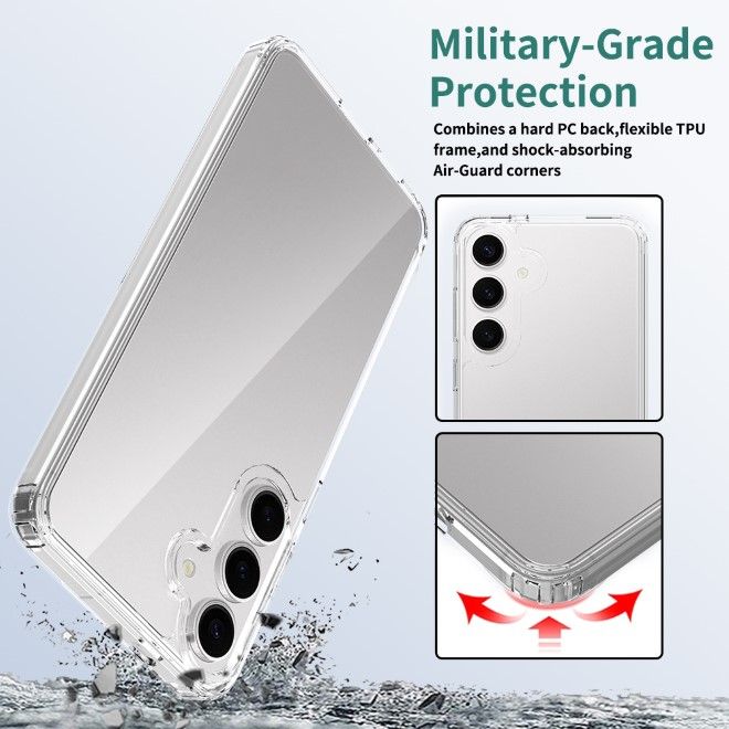 Samsung Galaxy S25+ Hülle (PC / TPU Case) - Polycarbonat Rückseite + TPU Ränder - PureProtect Series - transparent