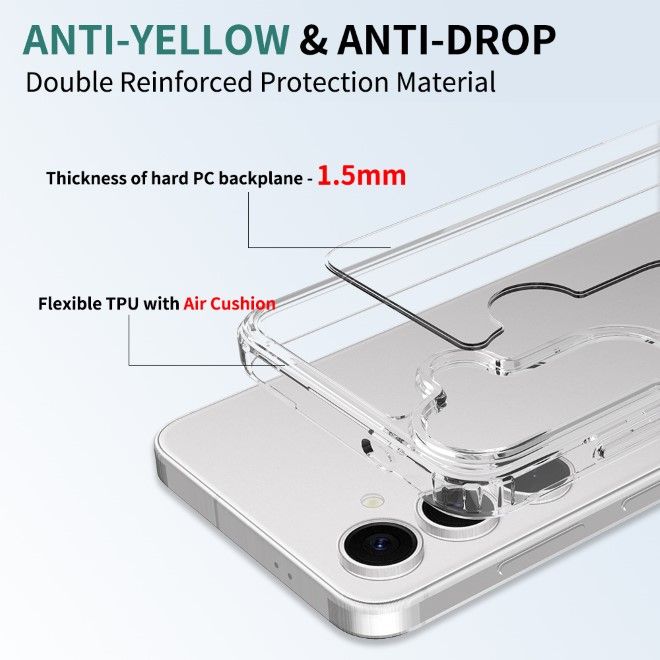 Samsung Galaxy S25+ Hülle (PC / TPU Case) - Polycarbonat Rückseite + TPU Ränder - PureProtect Series - transparent