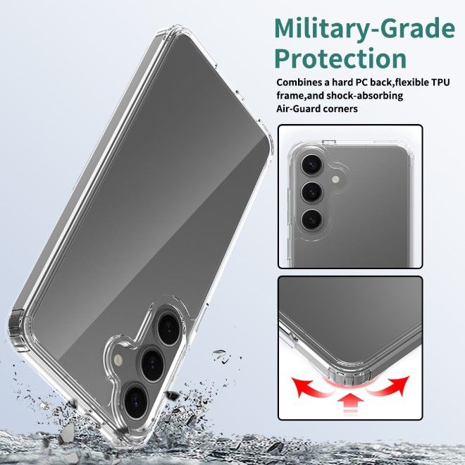 Samsung Galaxy S25 Hülle (PC / TPU Case) - Polycarbonat Rückseite + TPU Ränder - PureProtect Series - transparent