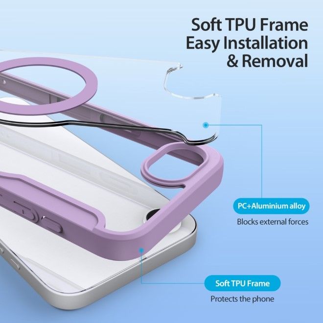 Dux Ducis - iPhone 16e Hülle - Leder Bookcover - MagSafe - Skin X Pro Series - purpur