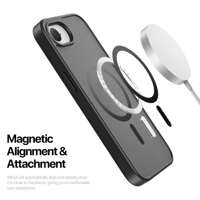 Dux Ducis - iPhone 16e Hülle - TPU und PC Hardcase - MagSafe kompatibel - Yind Series - schwarz