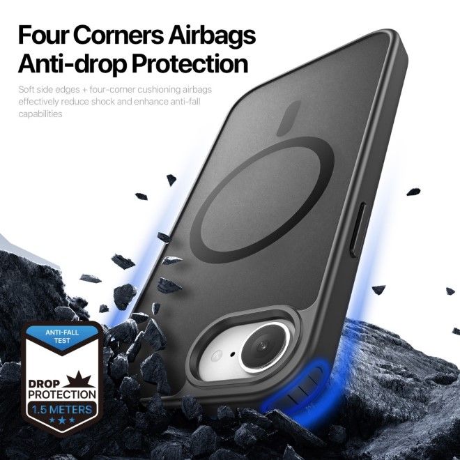 Dux Ducis - iPhone 16e Hülle - TPU und PC Hardcase - MagSafe kompatibel - Yind Series - schwarz