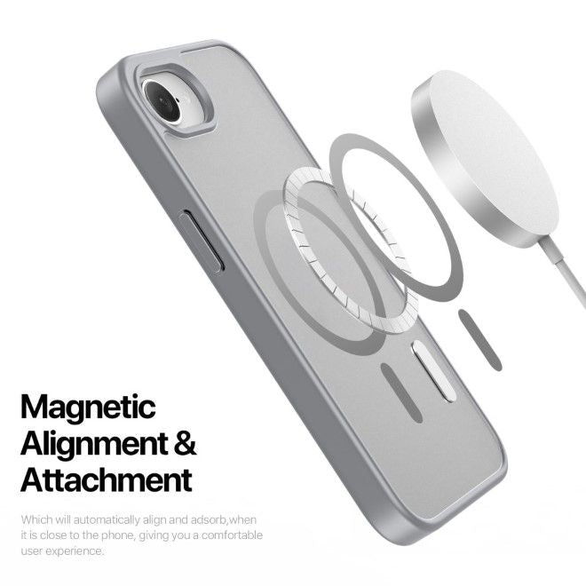Dux Ducis - iPhone 16e Hülle - TPU und PC Hardcase - MagSafe kompatibel - Yind Series - grau