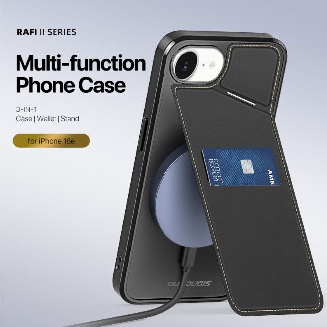Dux Ducis - iPhone 16e Hülle - PC und TPU Hardcase - Rafi II Mag Series - schwarz