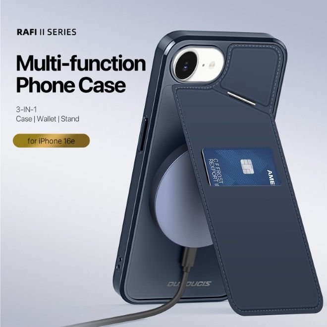 Dux Ducis - iPhone 16e Hülle - PC und TPU Hardcase - Rafi II Mag Series - blau