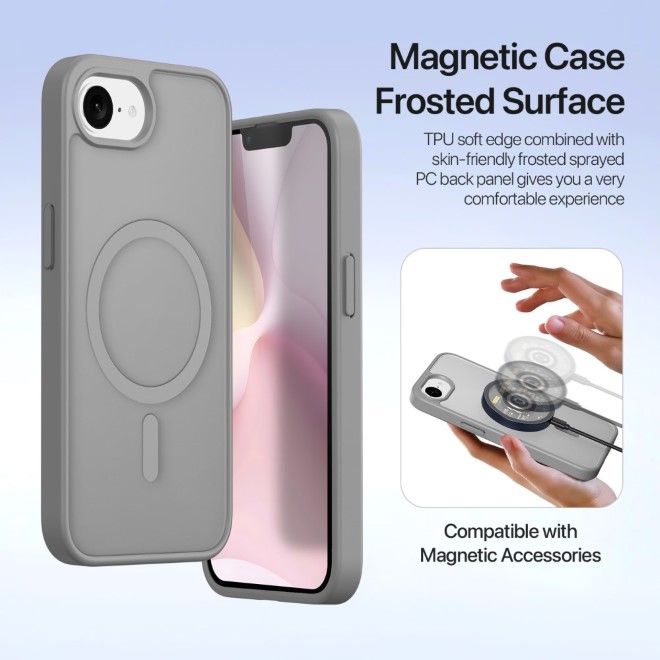 Dux Ducis - iPhone 16e Hülle - Kunstleder Bookcover - MagSafe kompatibel - Lawa Series - grau