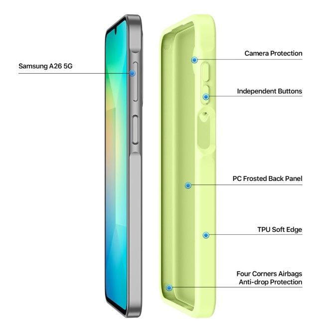 Dux Ducis - Samsung Galaxy A26 5G Hülle - TPU und PC Hardcase - Yind Series - lime