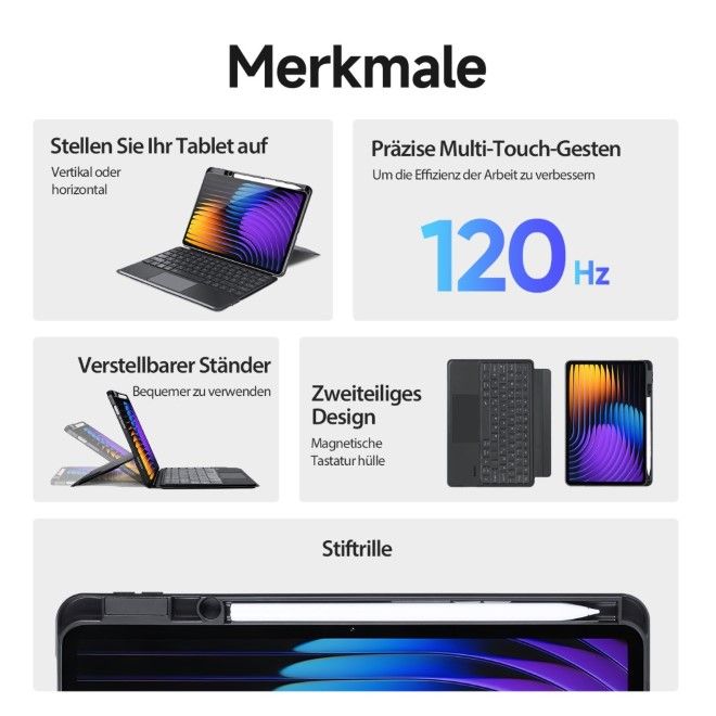 Dux Ducis - Xiaomi Pad 7 / 7 Pro Tastatur Hülle - Keyboard Case - DK Series - schwarz