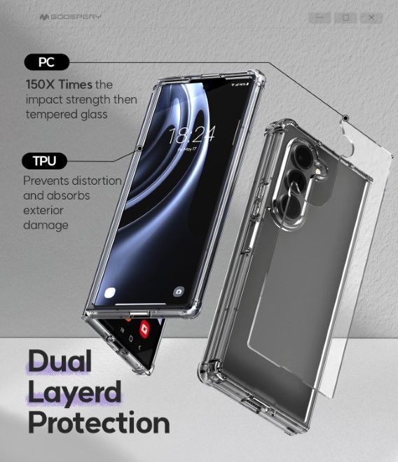 Goospery - Samsung Galaxy Z Fold6 Hülle - Super Protect Case Series - transparent