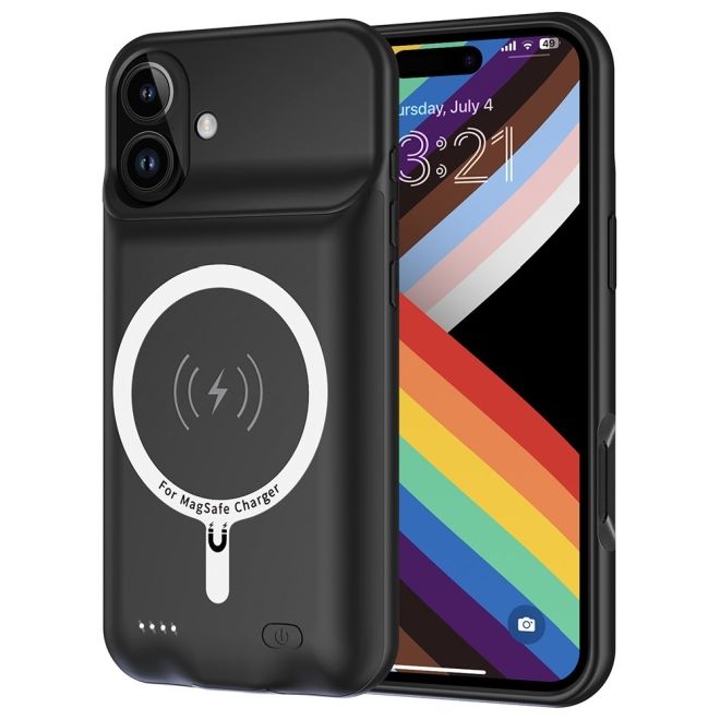 iPhone 16 Plus Battery Case (7000mAh) Protective Case - MagSafe Charging Series - Black