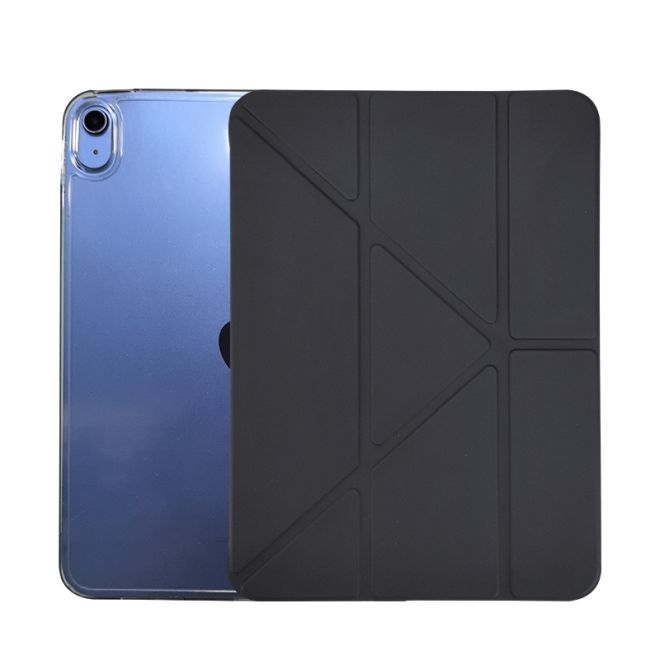 Étui pour iPad 2025 (11e génération) / iPad 2022 (10e génération) - Couverture en cuir - Collection Origami Shield - Noir