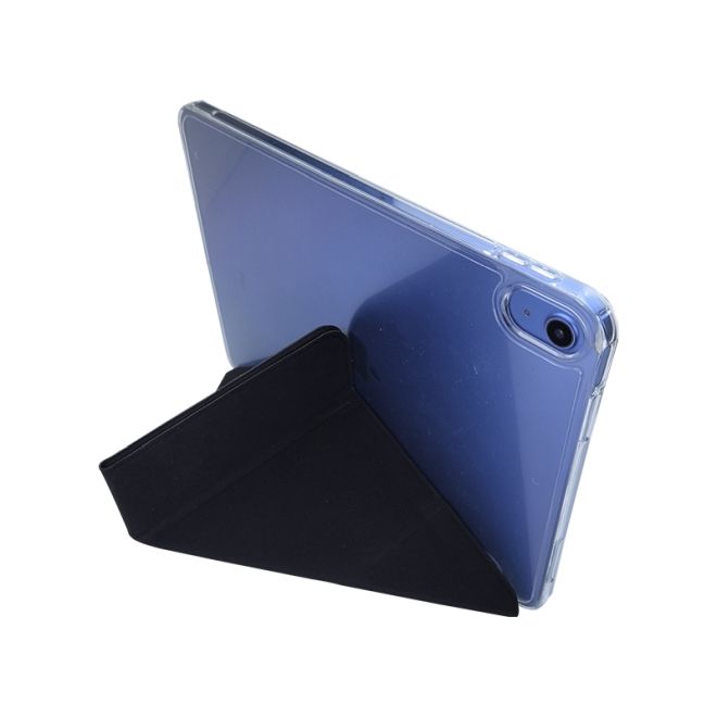 Étui pour iPad 2025 (11e génération) / iPad 2022 (10e génération) - Couverture en cuir - Collection Origami Shield - Noir