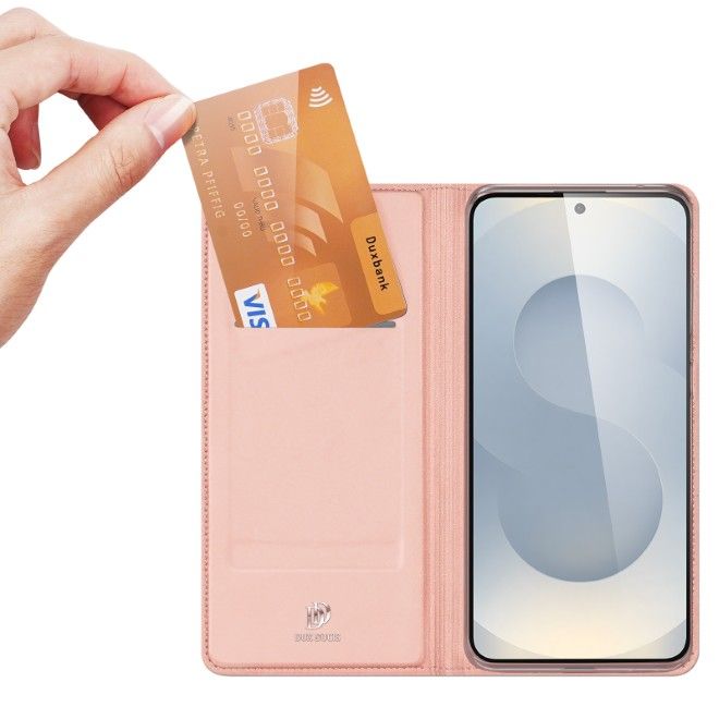 Dux Ducis - Samsung Galaxy S25 Edge Hülle - Handy Bookcover - Skin Pro Series - rosa