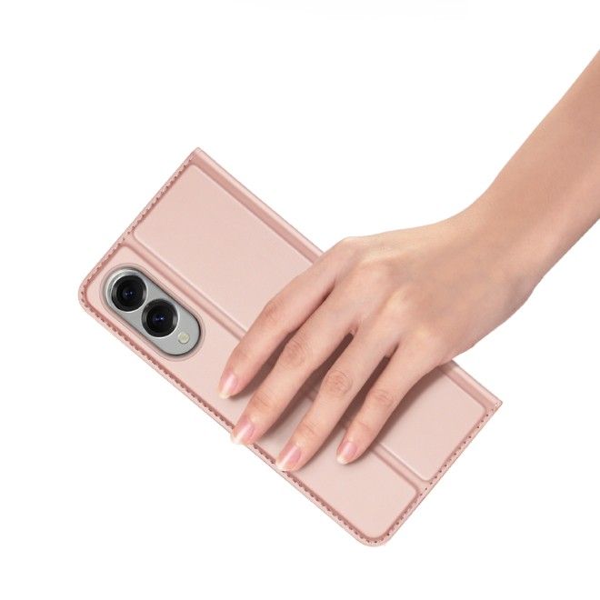 Dux Ducis - Samsung Galaxy S25 Edge Hülle - Handy Bookcover - Skin Pro Series - rosa