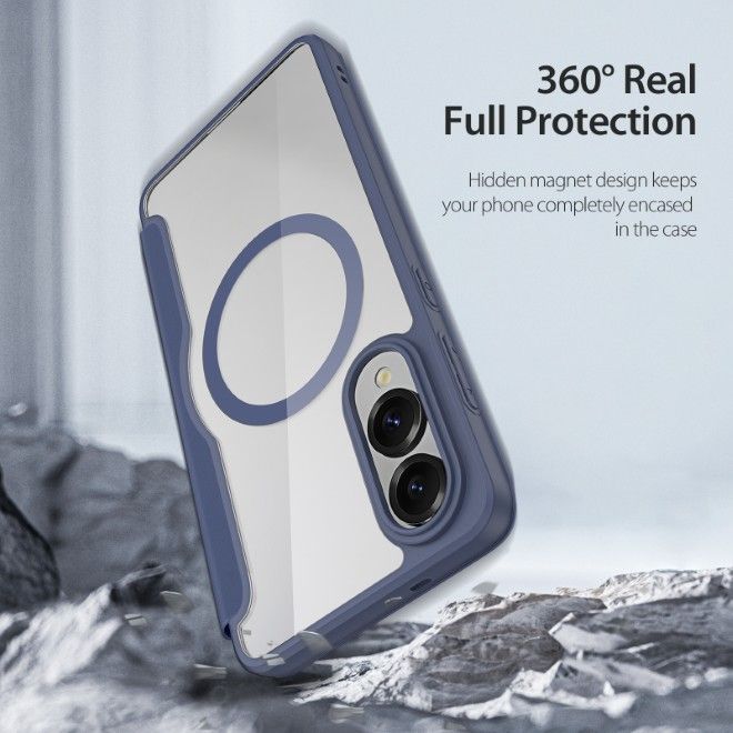 Dux Ducis - Samsung Galaxy S25 Edge Hülle - Leder Bookcover - Skin X Pro Series - blau