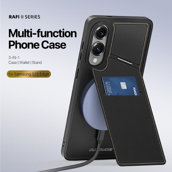 Dux Ducis - Samsung Galaxy S25 Edge Hülle - PC und TPU Hardcase - Rafi II Mag Series - schwarz
