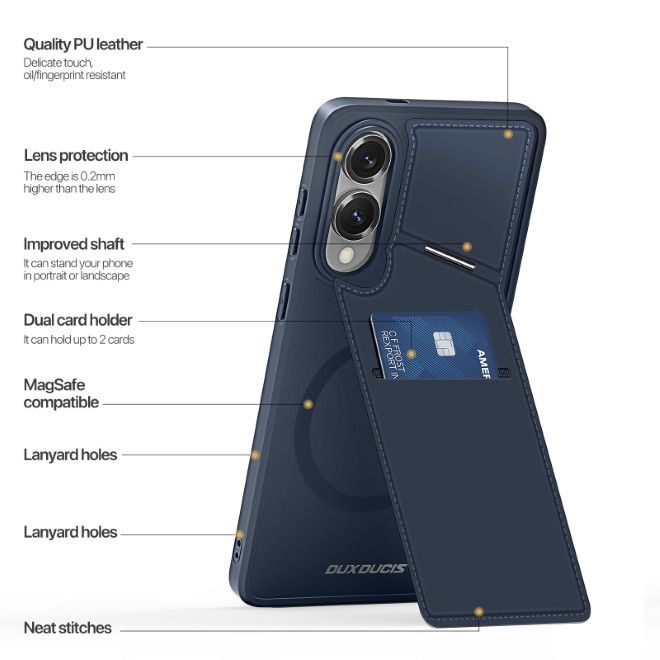 Dux Ducis - Samsung Galaxy S25 Edge Hülle - PC und TPU Hardcase - Rafi II Mag Series - blau