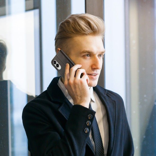 Dux Ducis - Samsung Galaxy S25 Edge Hülle - Handy Leder Case - Hivo Series - schwarz