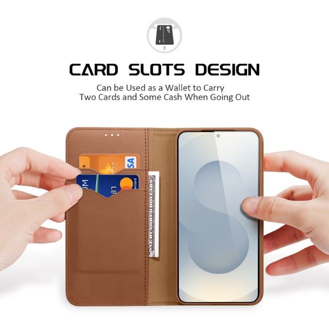 Dux Ducis - Samsung Galaxy S25 Edge Hülle - Handy Leder Case - Hivo Series - braun