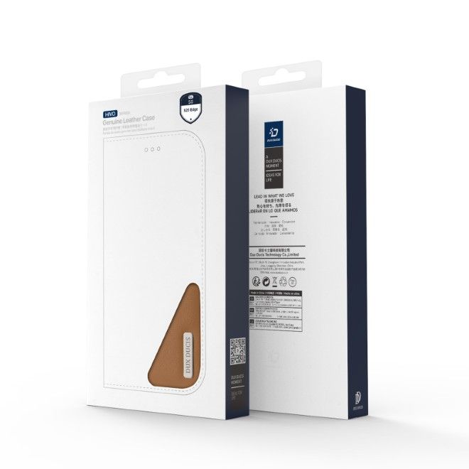 Dux Ducis - Samsung Galaxy S25 Edge Hülle - Handy Leder Case - Hivo Series - braun