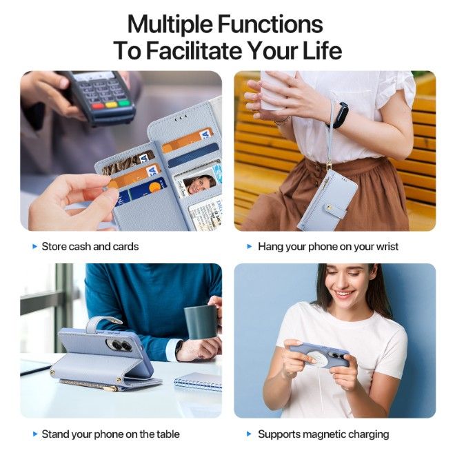 Dux Ducis - Samsung Galaxy S25 Edge Hülle - Kunstleder Bookcover - MagSafe kompatibel - Lawa Series - hellblau