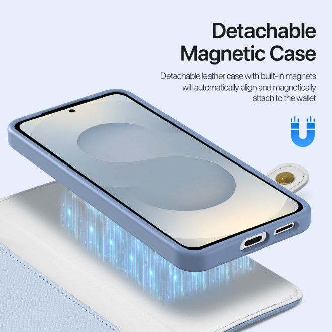 Dux Ducis - Samsung Galaxy S25 Edge Hülle - Kunstleder Bookcover - MagSafe kompatibel - Lawa Series - hellblau