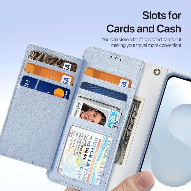 Dux Ducis - Samsung Galaxy S25 Edge Hülle - Kunstleder Bookcover - MagSafe kompatibel - Lawa Series - hellblau