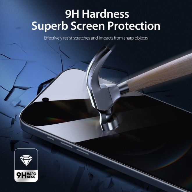 Dux Ducis - iPhone 16e Schutzglas - aus gehärtetem Glas - mit Sichtschutz - Privacy - schwarz