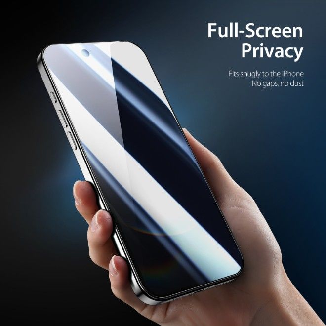 Dux Ducis - iPhone 16e Schutzglas - aus gehärtetem Glas - mit Sichtschutz - Privacy - schwarz
