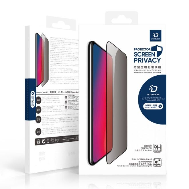 Dux Ducis - iPhone 16e Schutzglas - aus gehärtetem Glas - mit Sichtschutz - Privacy - schwarz