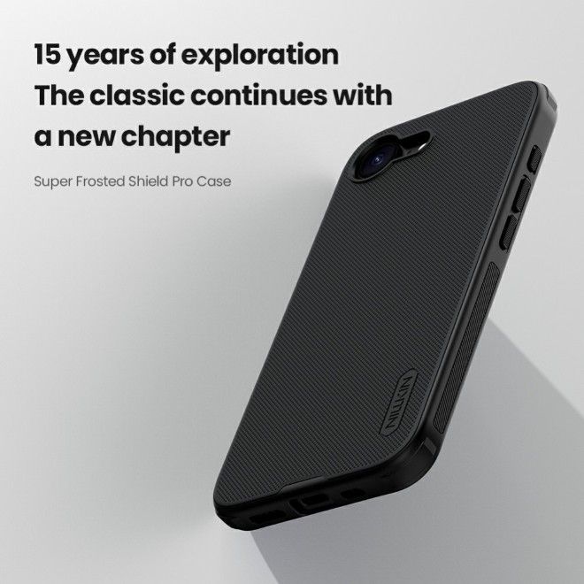 Nillkin - iPhone 16e Hülle - Kunststoff Case - Super Frosted Shield Pro Series - schwarz