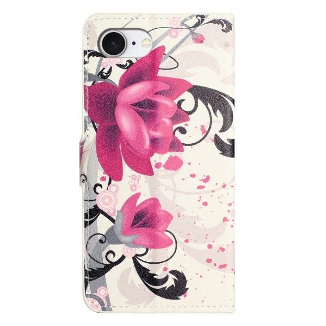 Étui pour iPhone 17e / 16e - Collection Couverture Livre en Cuir - Fleur de Lotus