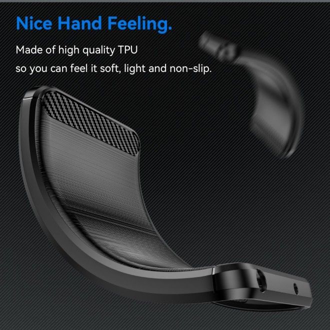 Coque pour iPhone 17e / 16e - Série Carbon Fiber TPU Softcase - Noir
