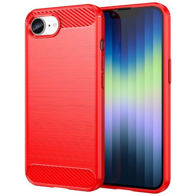 iPhone 17e / 16e Handyhülle - Carbon Fiber TPU Softcase Series - rot