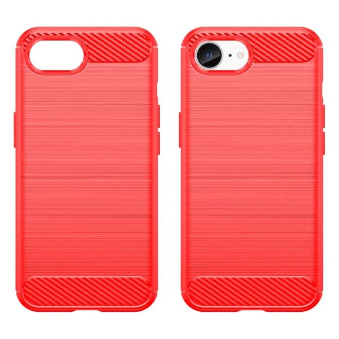 iPhone 17e / 16e Handyhülle - Carbon Fiber TPU Softcase Series - rot
